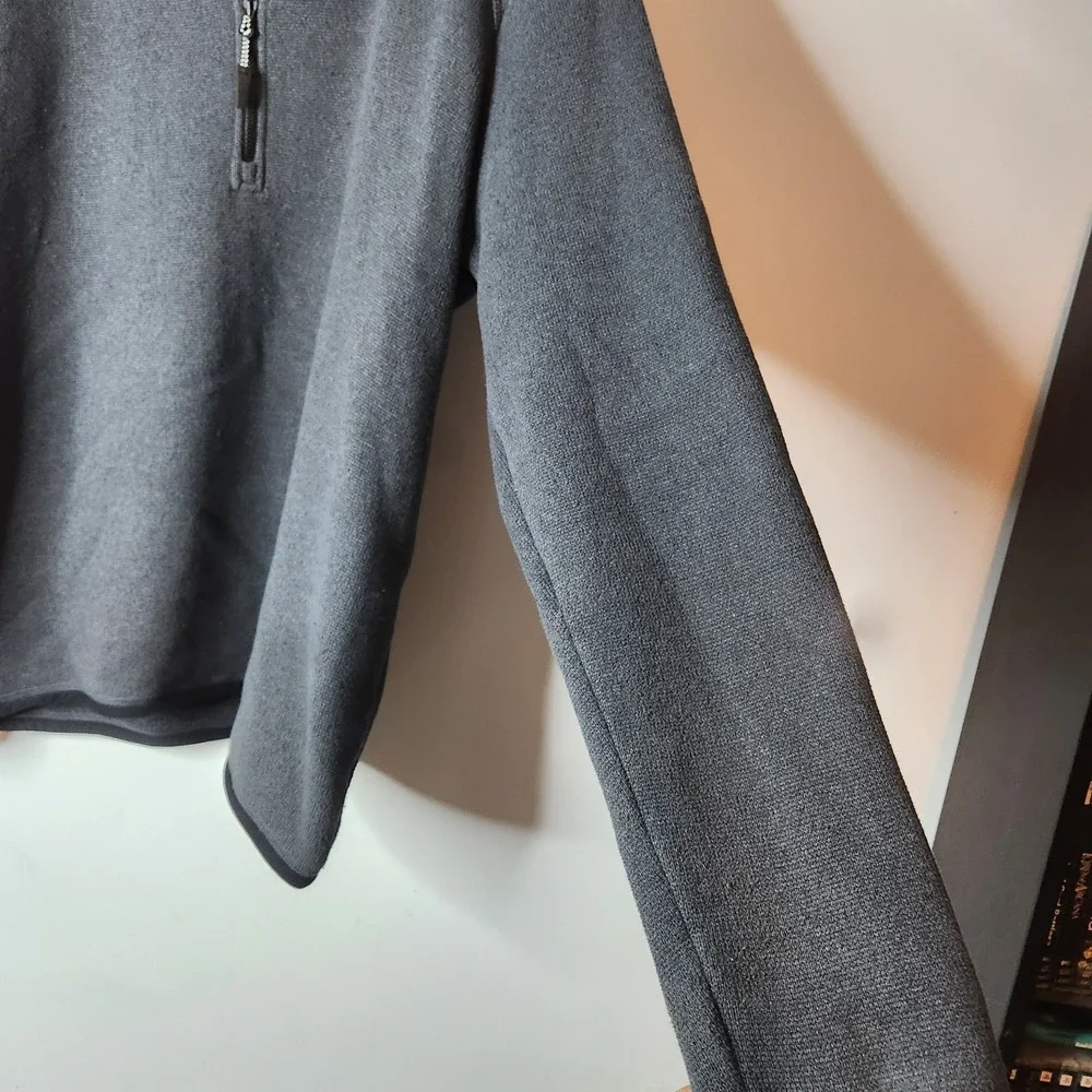 Koppen Fleece Pullover 1/4 Zip Mock Collar Gray‎ Raglan Sleeve Size Large